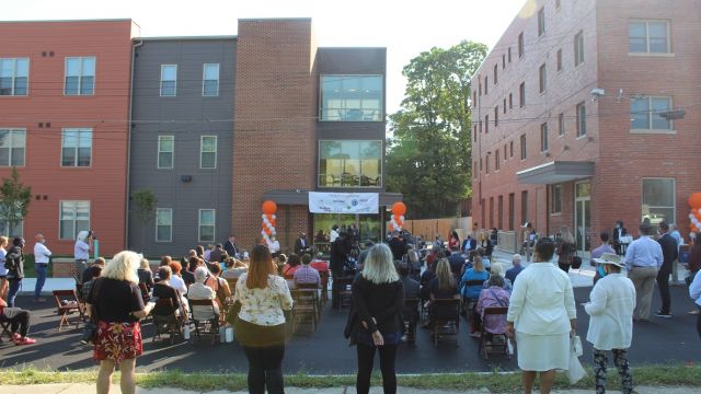 Ribbon Cutting Ceremony for the Manse building.